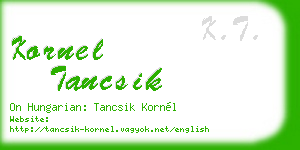kornel tancsik business card